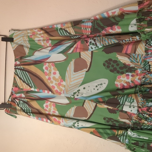 Anthropologie VTG Fei Harlequin Carnival Floral Flounce Midi Multicolor Skirt 4 - Picture 2 of 6